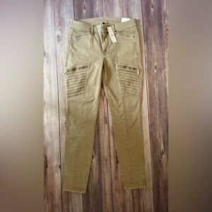 White House Black Market NWT Women's Size 8R Taupe Terrain Mid-Rise Skinny Jeans